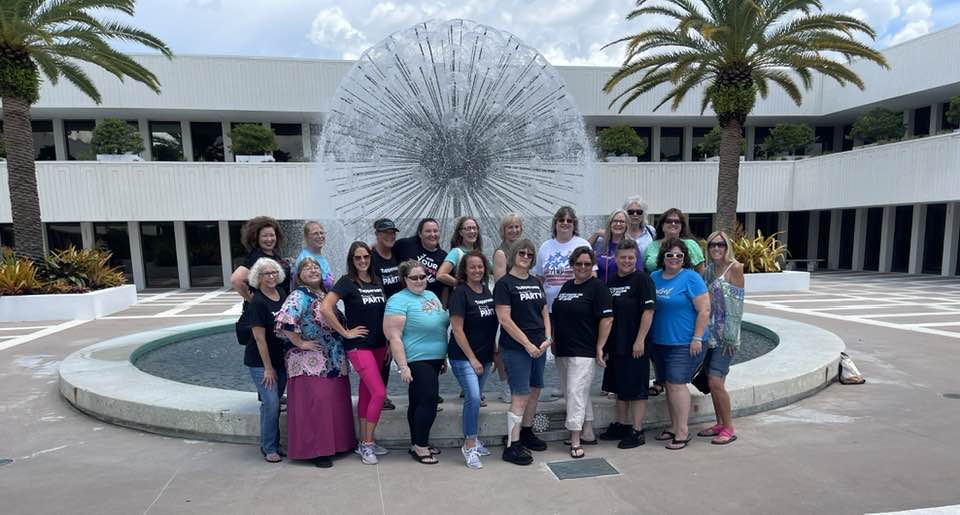 An image of me and a few directors in front of the Tupperware Friendship Fountain for Jubilee in 2023